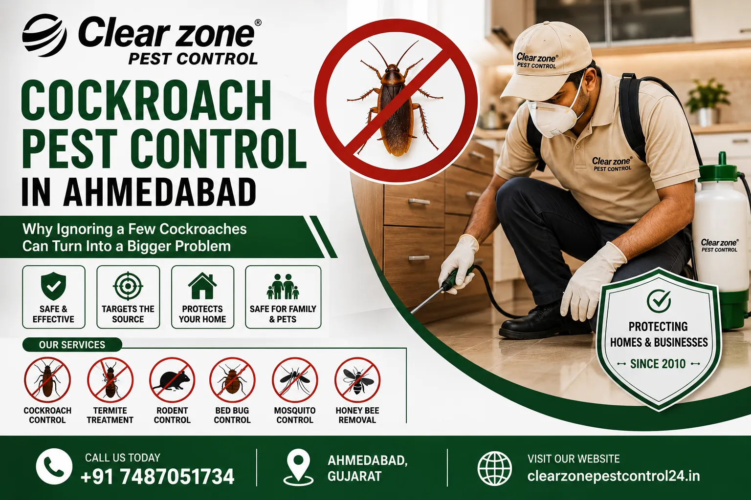 Cockroach Pest Control in Ahmedabad: Why Ignoring a Few Cockroaches Can Turn Into a Bigger Problem