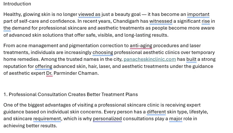 Why Professional Skincare Treatments Are Becoming Popular in Chandigarh