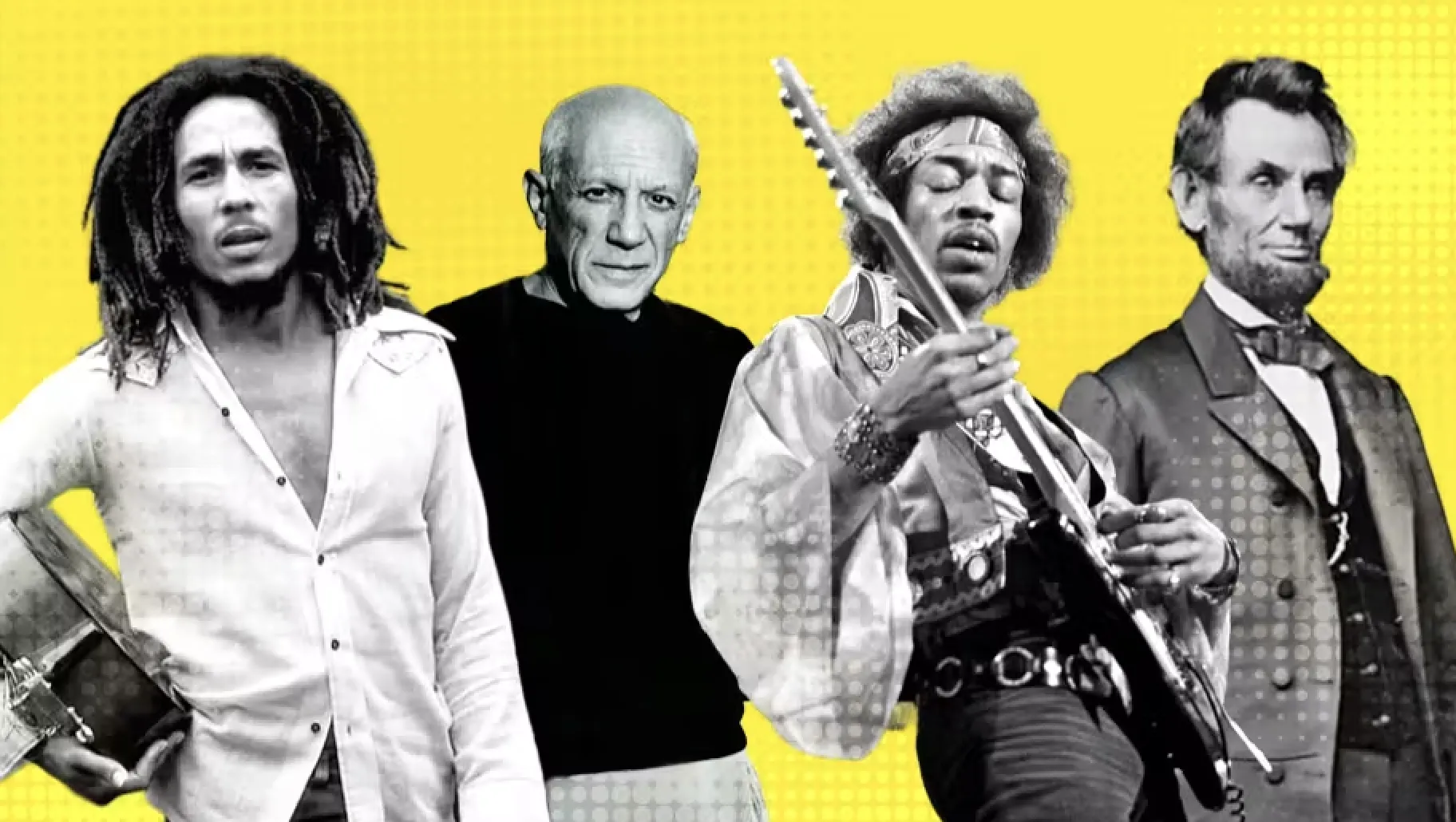 Connecting Bob Marley, Pablo Picasso, Jimi Hendrix and Abraham Lincoln
