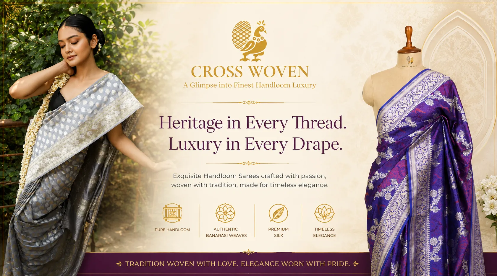 Crosswoven – Best Saree Shop in Banaras for Authentic Handloom Sarees
