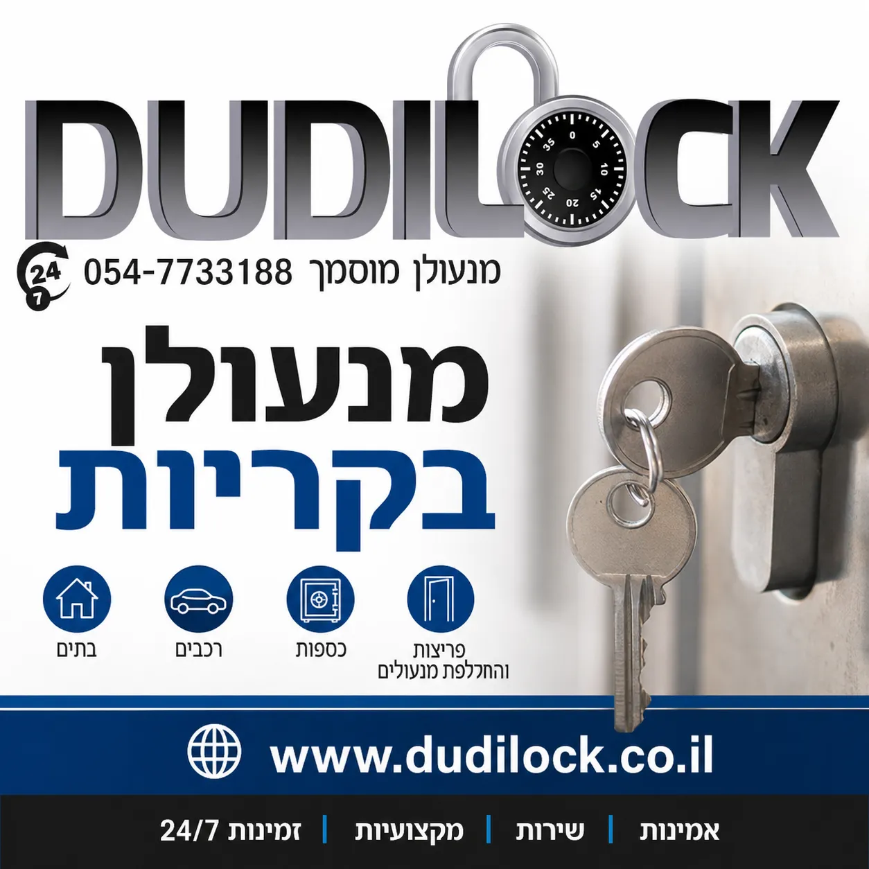 מנעולן בקריות 24 שעות – פתרונות חירום לכל בעיית נעילה