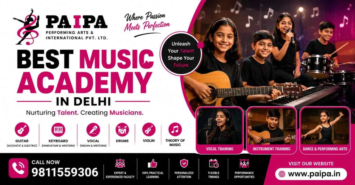 How the Best Music Academy in Delhi Improves Musical Skills Fast