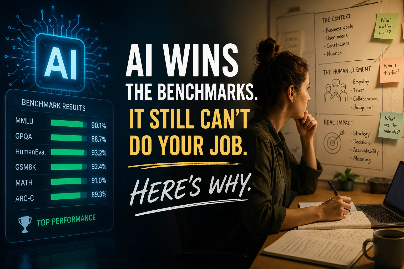 AI Wins the Benchmarks. It Still Can't Do Your Job. Here's Why.