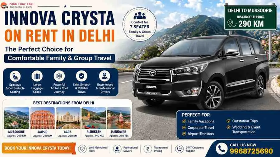 Innova Crysta on Rent in Delhi - The Perfect Choice for Comfortable Travel