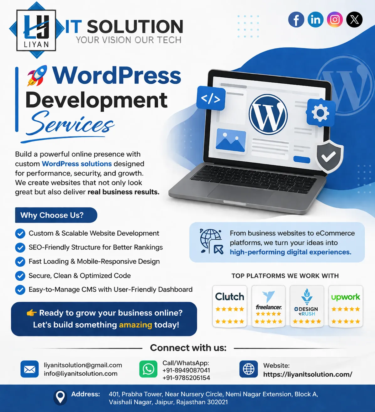 Jaipur’s No.1 WordPress Development Company for Scalable Websites | LIYAN IT SOLUTION
