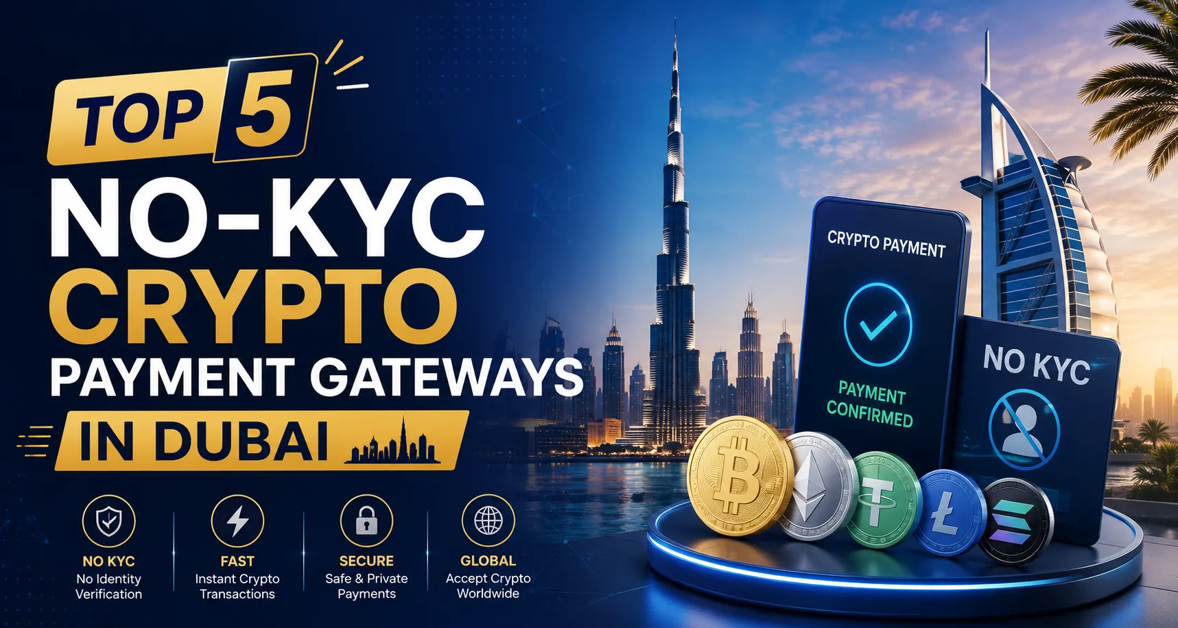 Top 5 No-KYC Crypto Payment Gateways in Dubai