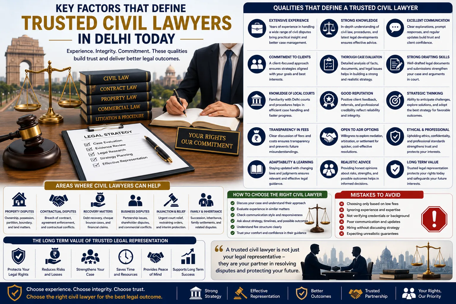 Key Factors That Define Trusted Civil Lawyers in Delhi Today