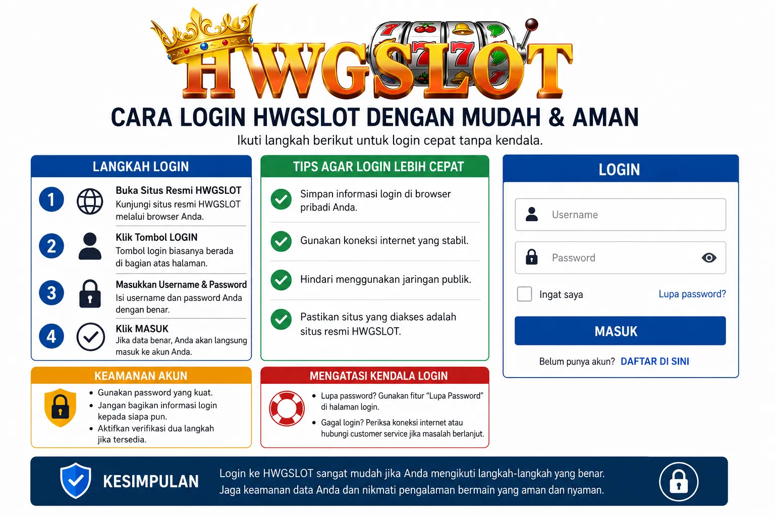 Cara Mudah HWGSLOT LOGIN Dengan Proses Cepat Aman
