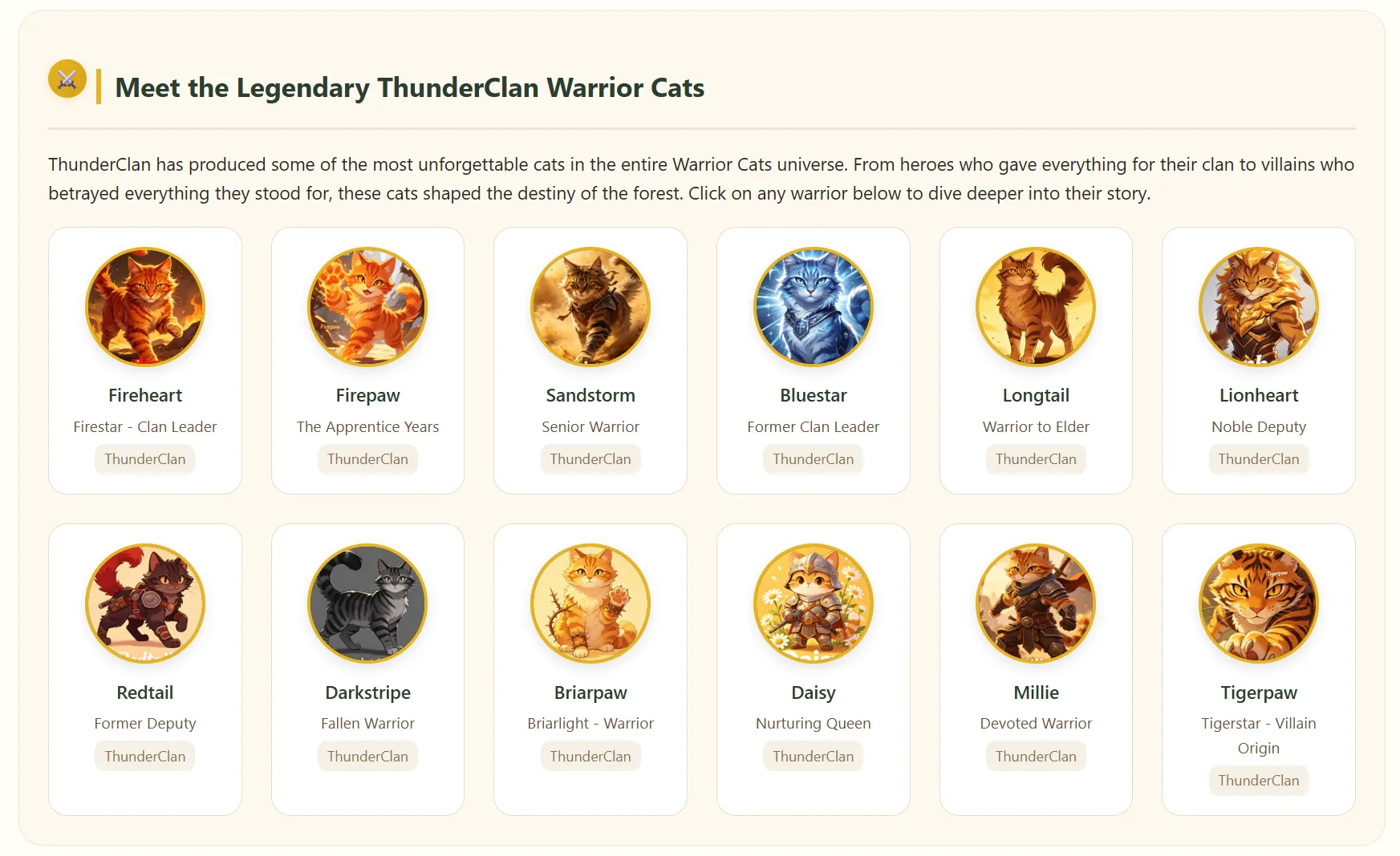 ThunderClan Warrior Cats: Forest’s Bravest Crew Fans Obsess Over