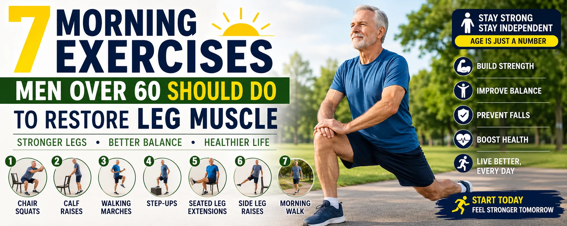 7 Morning Exercises Men Over 60 Should Do to Restore Leg Muscle Strength Naturally