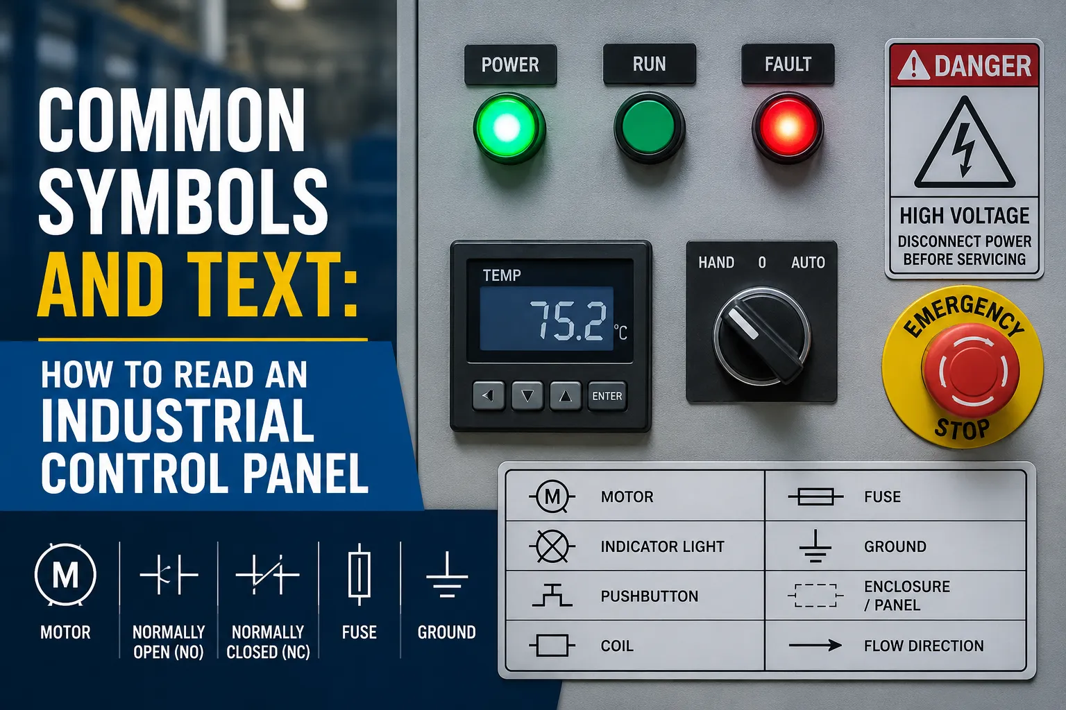 Common Symbols and Text: How to Read an Industrial Control Panel