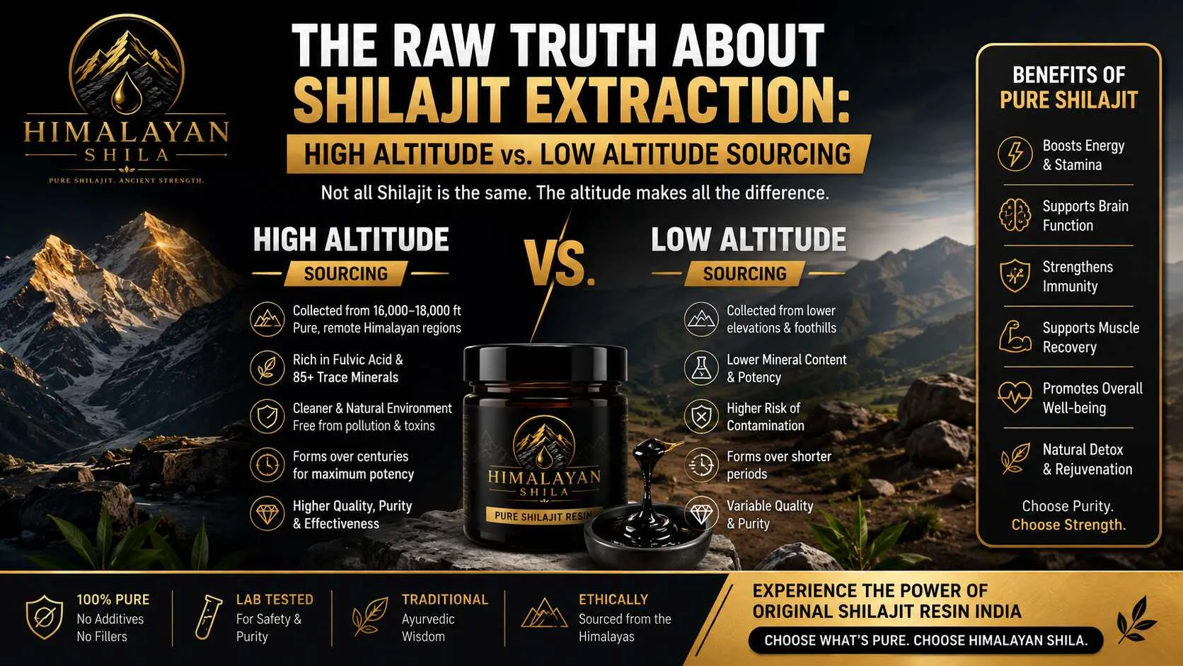 The Honest Truth About Shilajit Extraction: High Altitude vs. Low Altitude Sourcing
