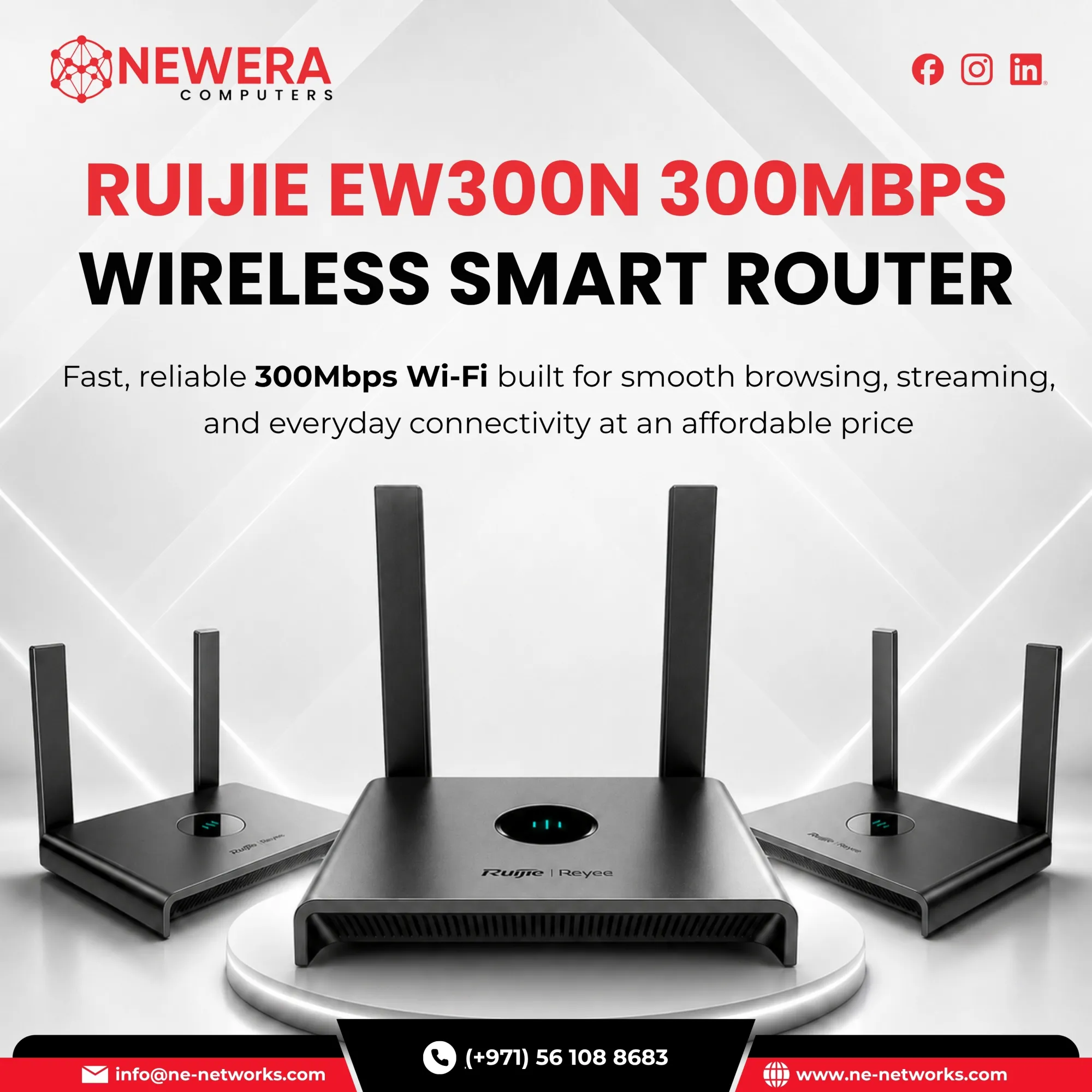 Buy Ruijie EW300N 300Mbps Wireless Smart Router Online | Newera Computers