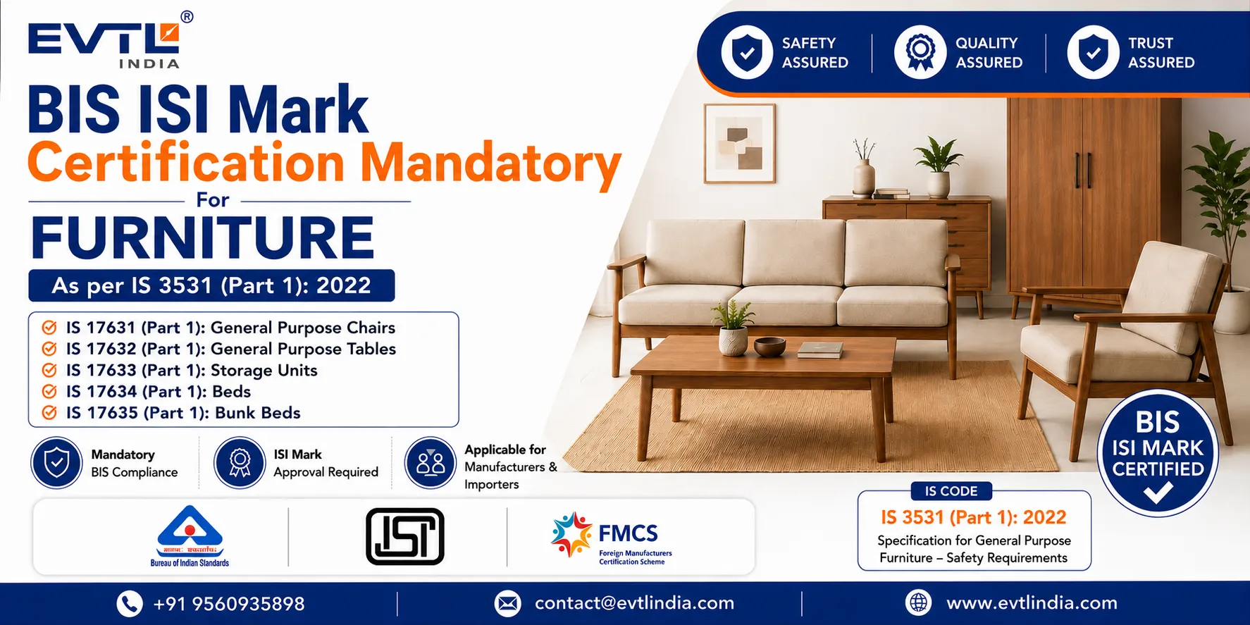 BIS Certification for Furniture: Understanding ISI Mark and Furniture Quality Control Order