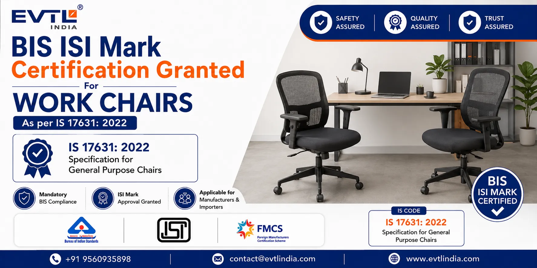 BIS Certification for Work Chairs: A Complete Guide to ISI Mark and IS 17631:2022 Compliance