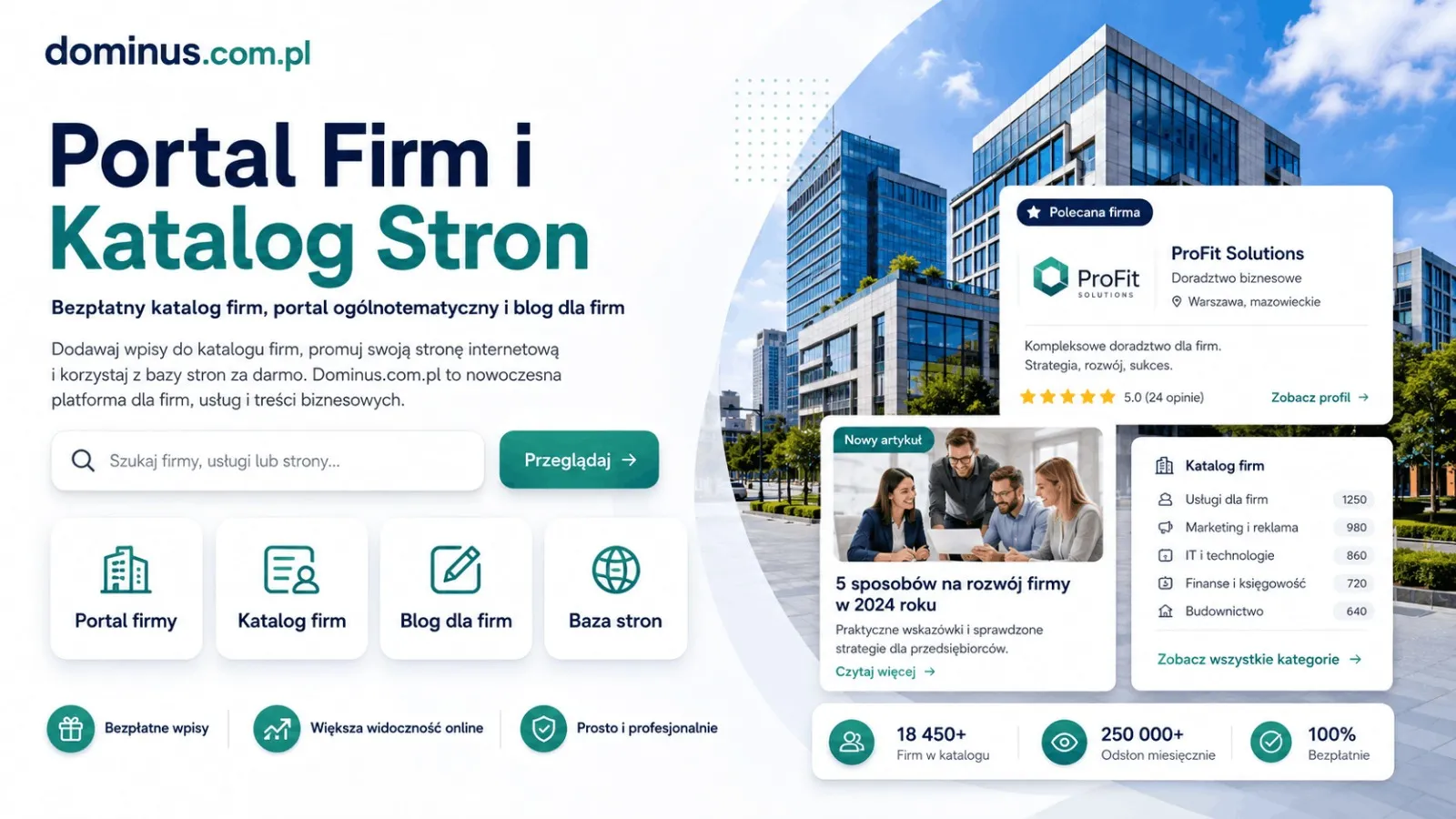 Dominus.com.pl – portal firmy, katalog firm i baza stron za darmo dla polskiego biznesu