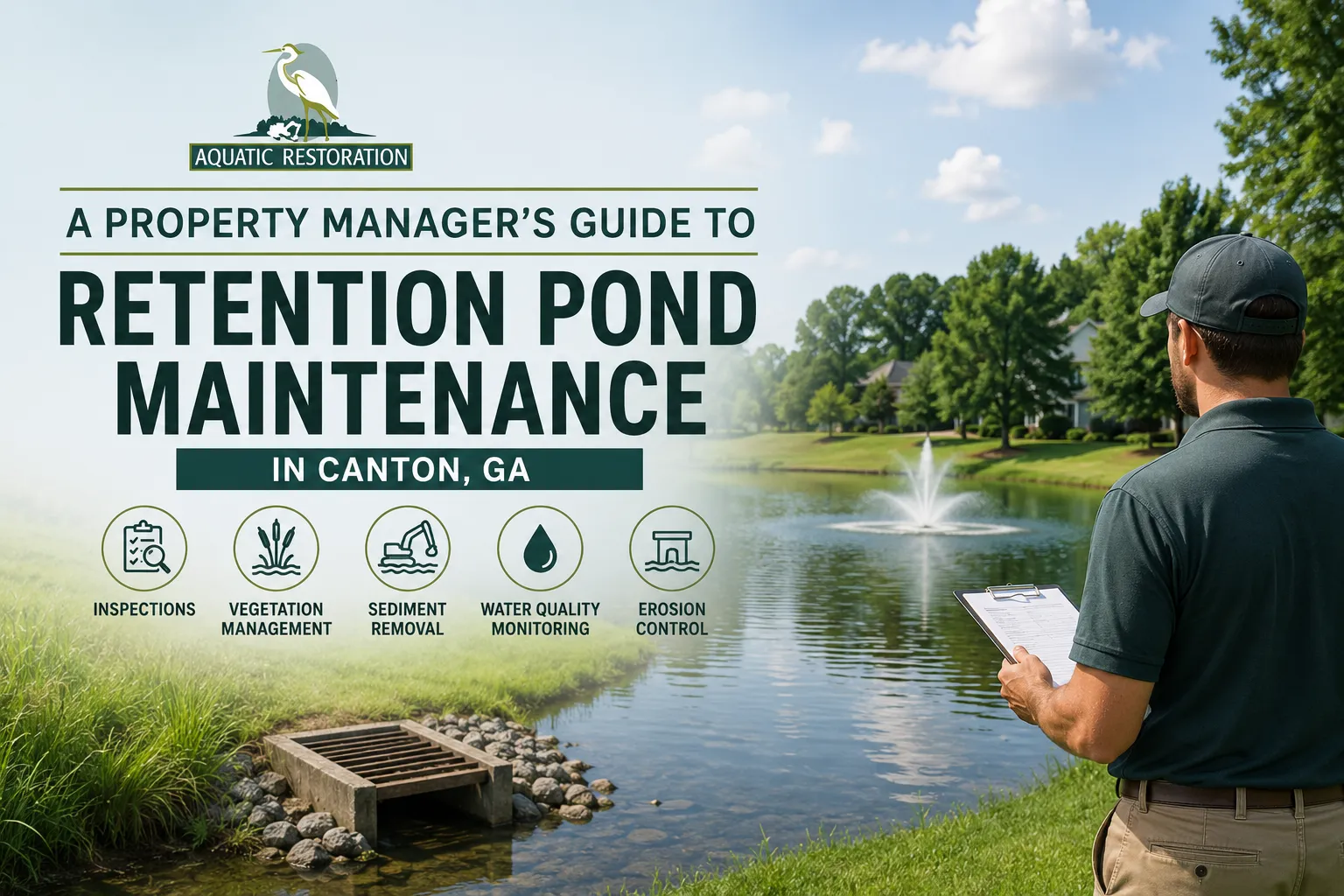 A Property Manager’s Guide to Retention Pond Maintenance in Canton, GA