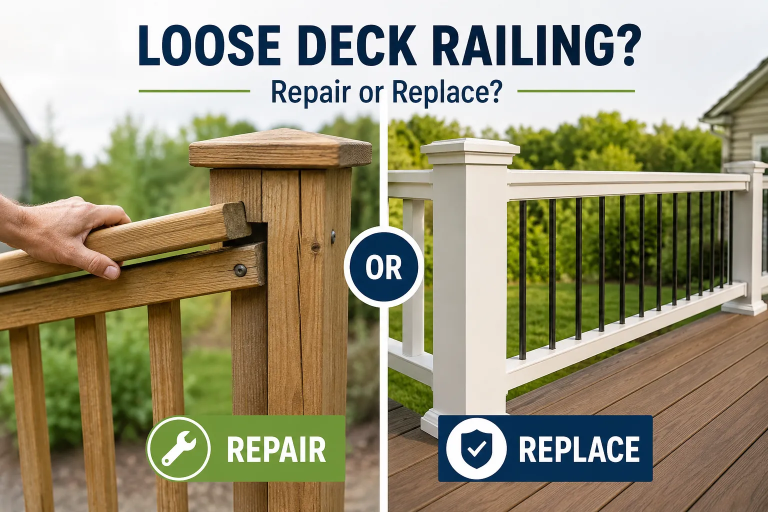 Can a Loose Deck Railing Be Repaired, or Does It Need Replacement?