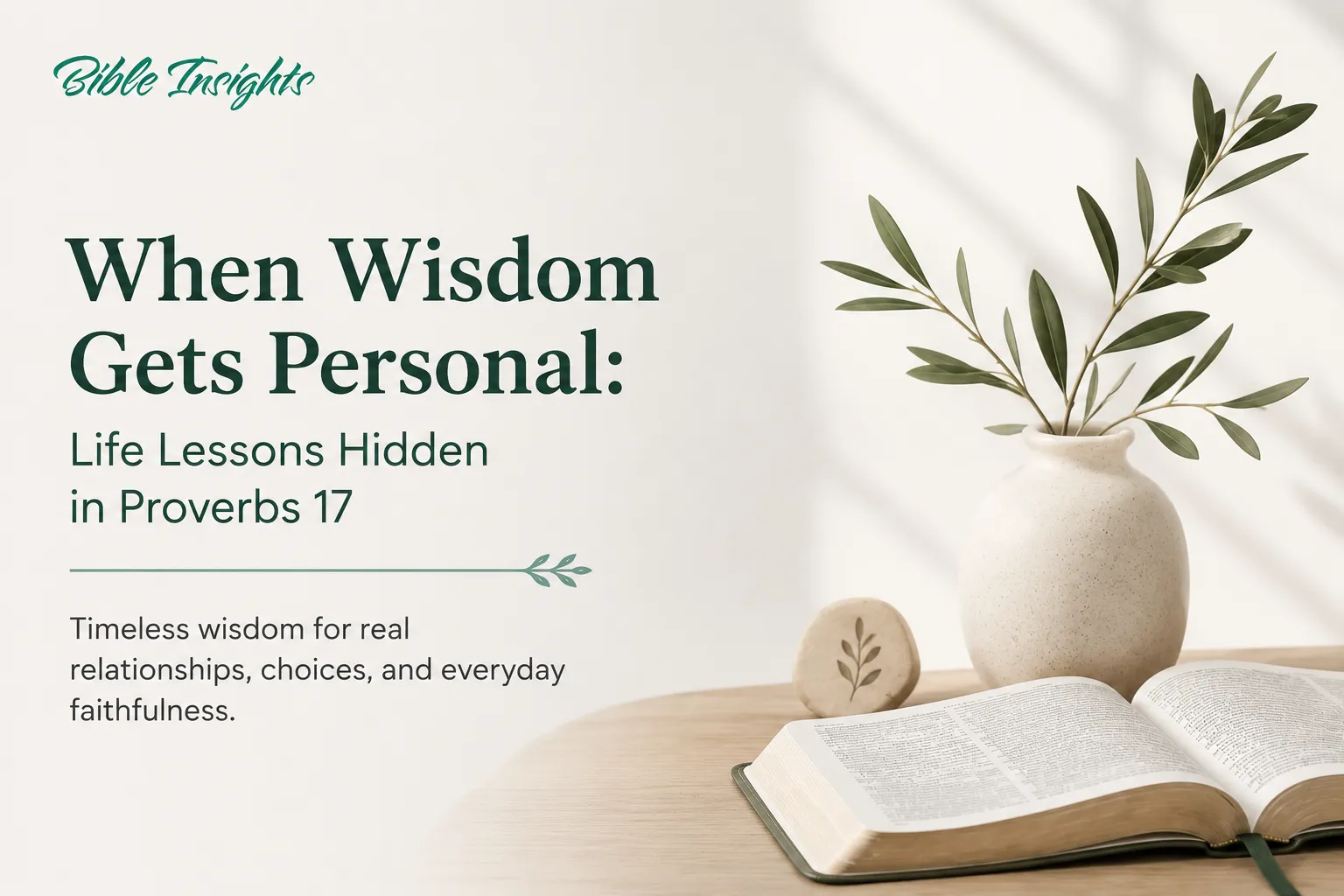 When Wisdom Gets Personal: Life Lessons Hidden in Proverbs 17
