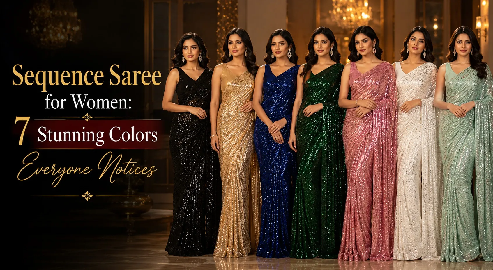 Sequence Saree for Women: 7 Stunning Colors Everyone Notices