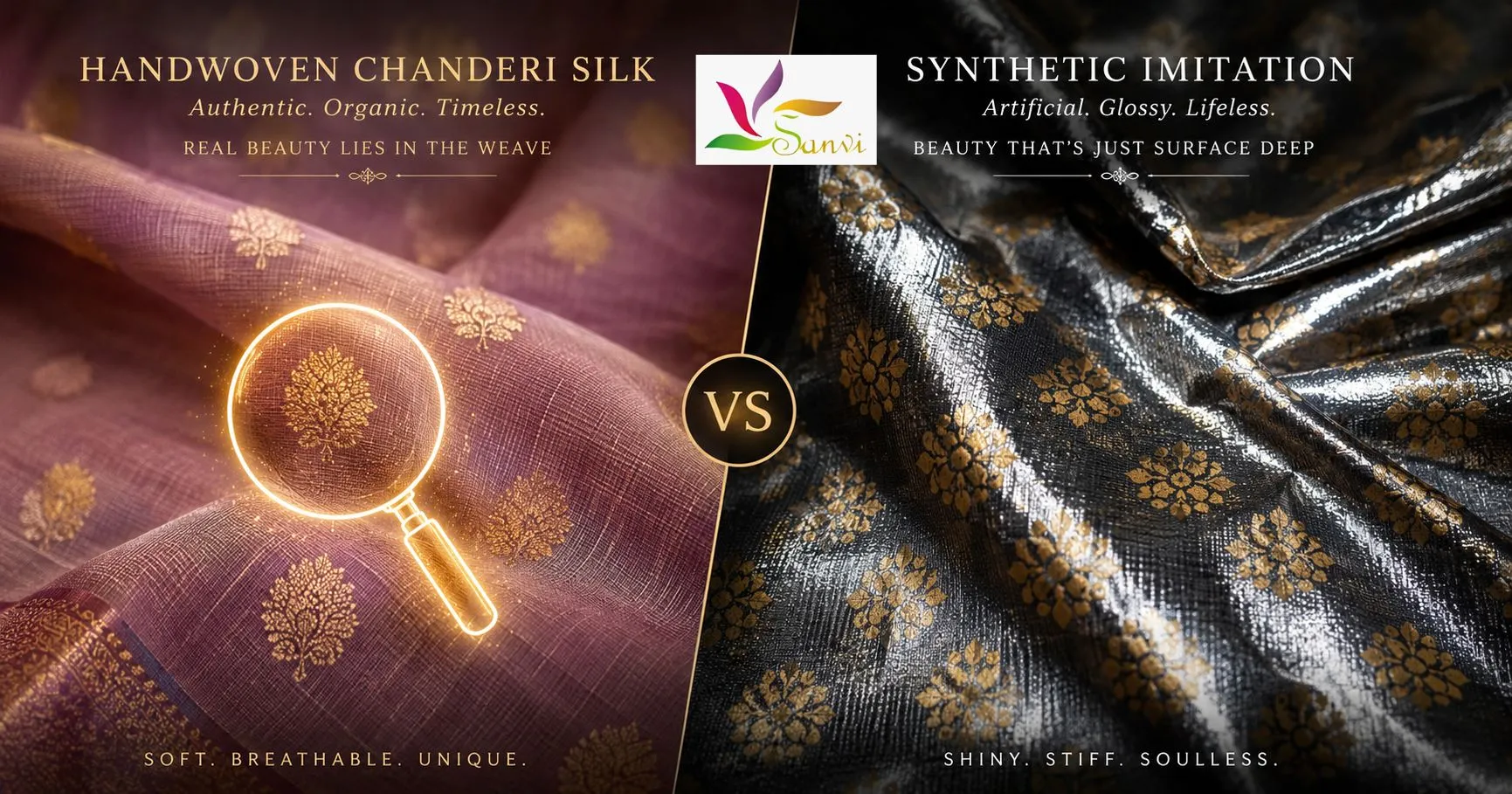 How to Identify Pure Chanderi Silk Suits from Synthetic Blends Online