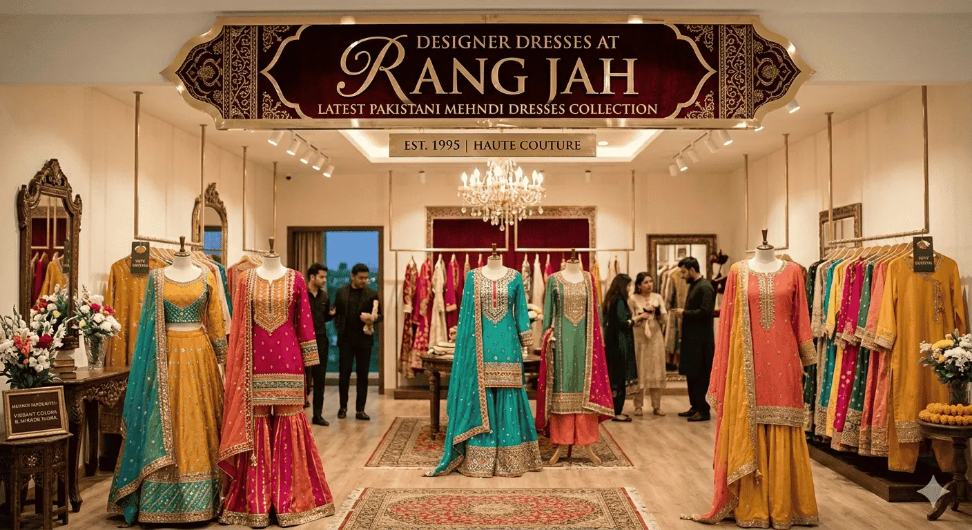 Trendy Pakistani Mehndi Dresses at Rang Jah for Modern Women