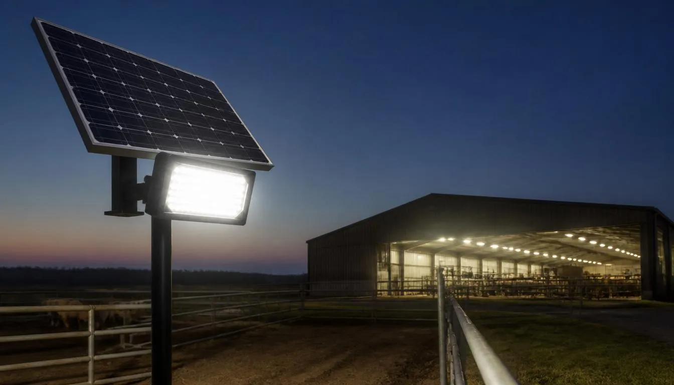Solar Powered Flood Lights for Farms, Arenas, and Agricultural Sites