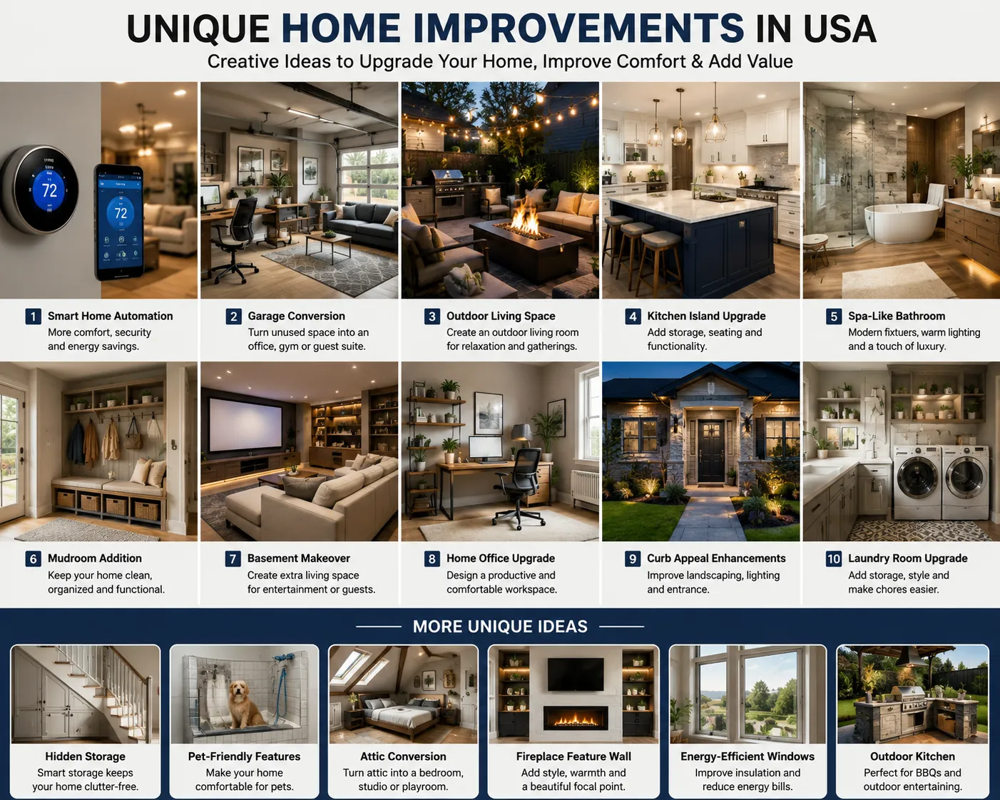 Unique Home Improvements in the USA: Creative Ideas to Upgrade Modern American Homes