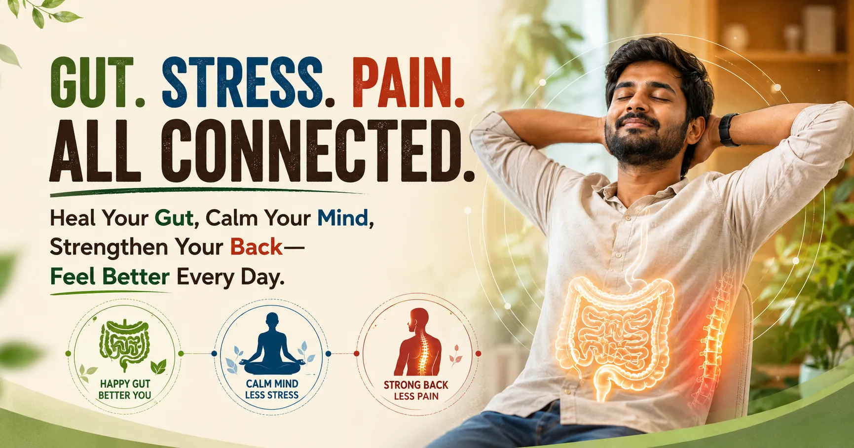 The Gut-Stress-Pain Connection: How Supporting Your Microbiome, Relaxation and Back Health Can Improve Everyday Wellbeing
