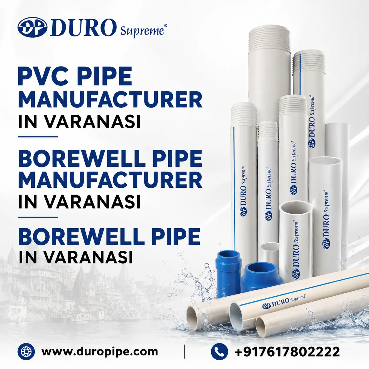 PVC Pipe Manufacturer in Varanasi – Trusted Borewell Pipe Manufacturer in Varanasi