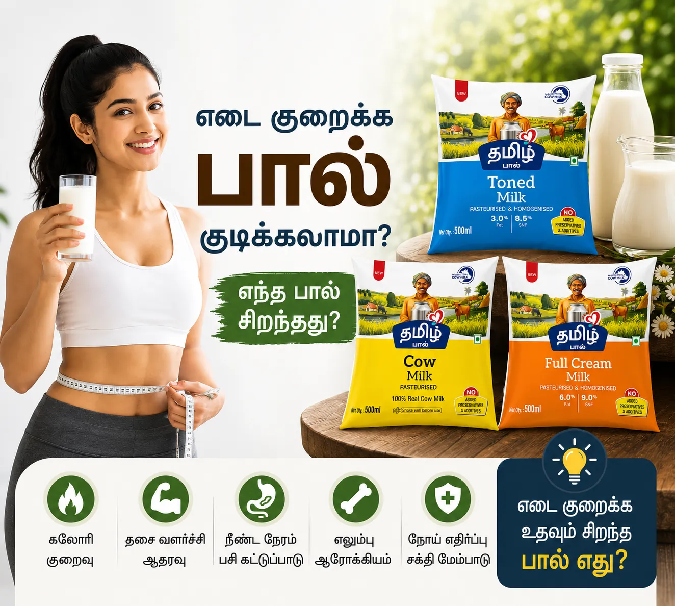 எடை குறைக்க பால் குடிக்கலாமா? எந்த பால் Best என்று தெரியுமா?