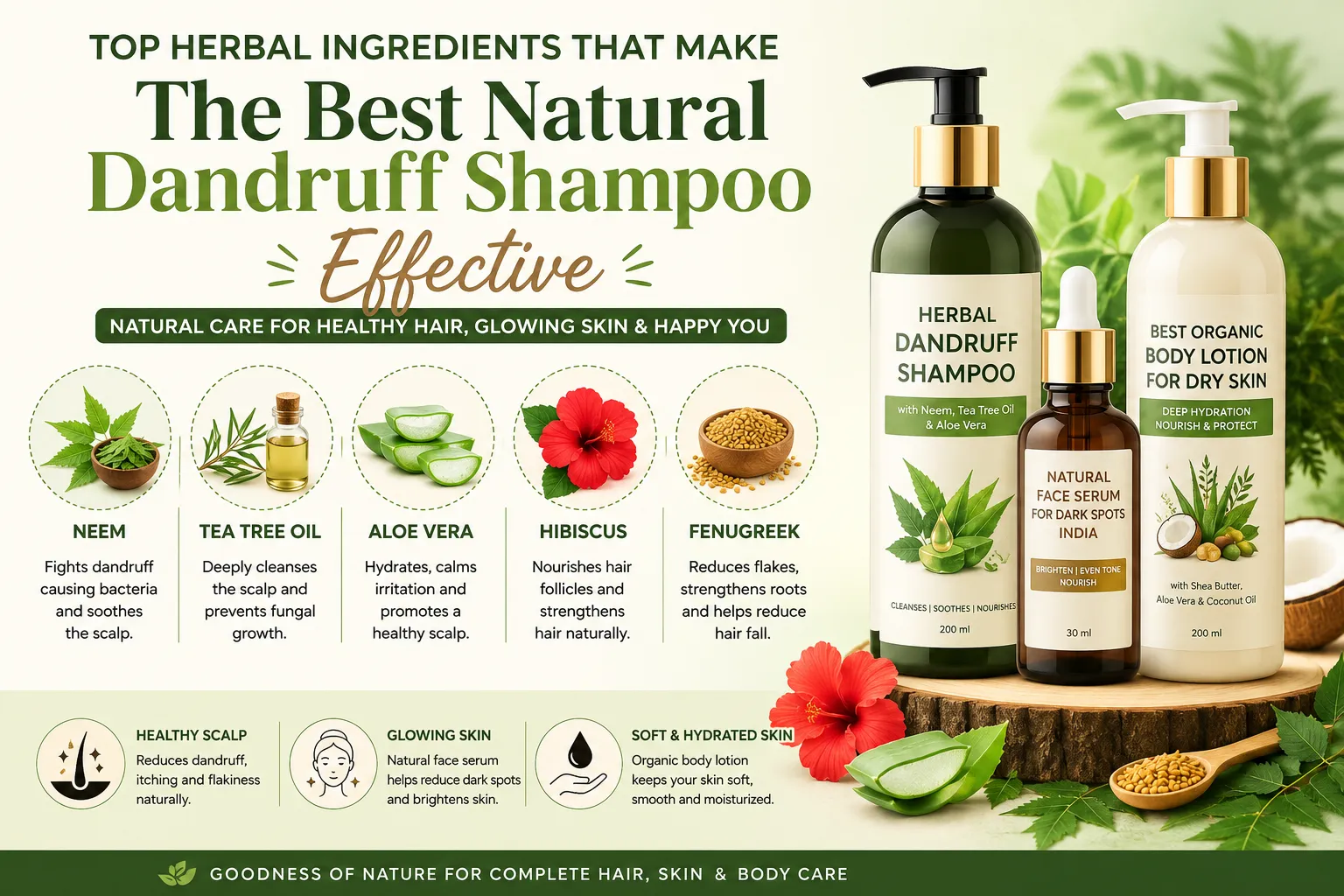 Top Herbal Ingredients That Make the Best Natural Dandruff Shampoo Effective