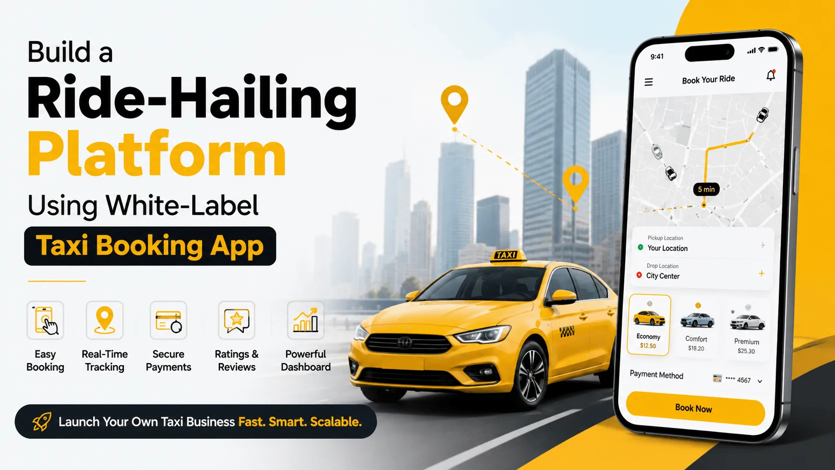 Build a Ride-Hailing Platform Using White-Label Taxi Booking App