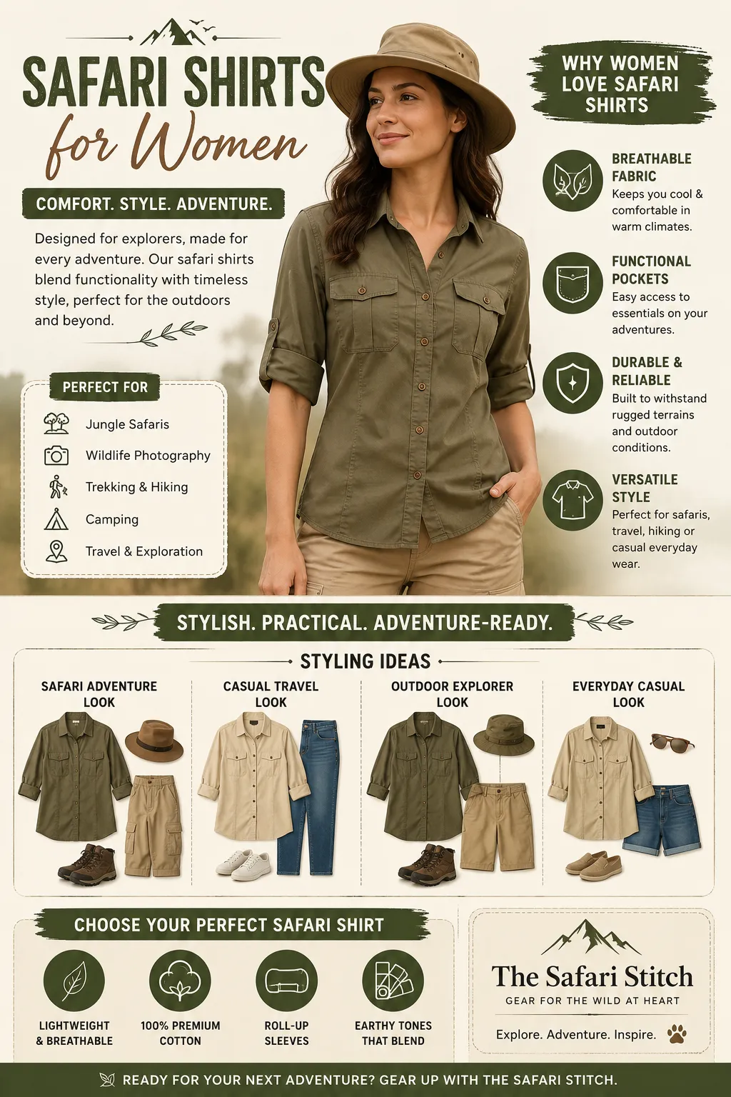 Safari Shirts for Women: The Perfect Blend of Style, Comfort, and Adventure