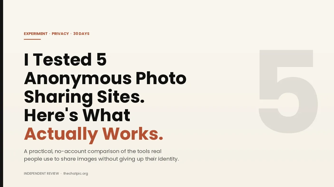 I Tested 5 Anonymous Photo Sharing Sites for a Month. Here's What Actually Works.