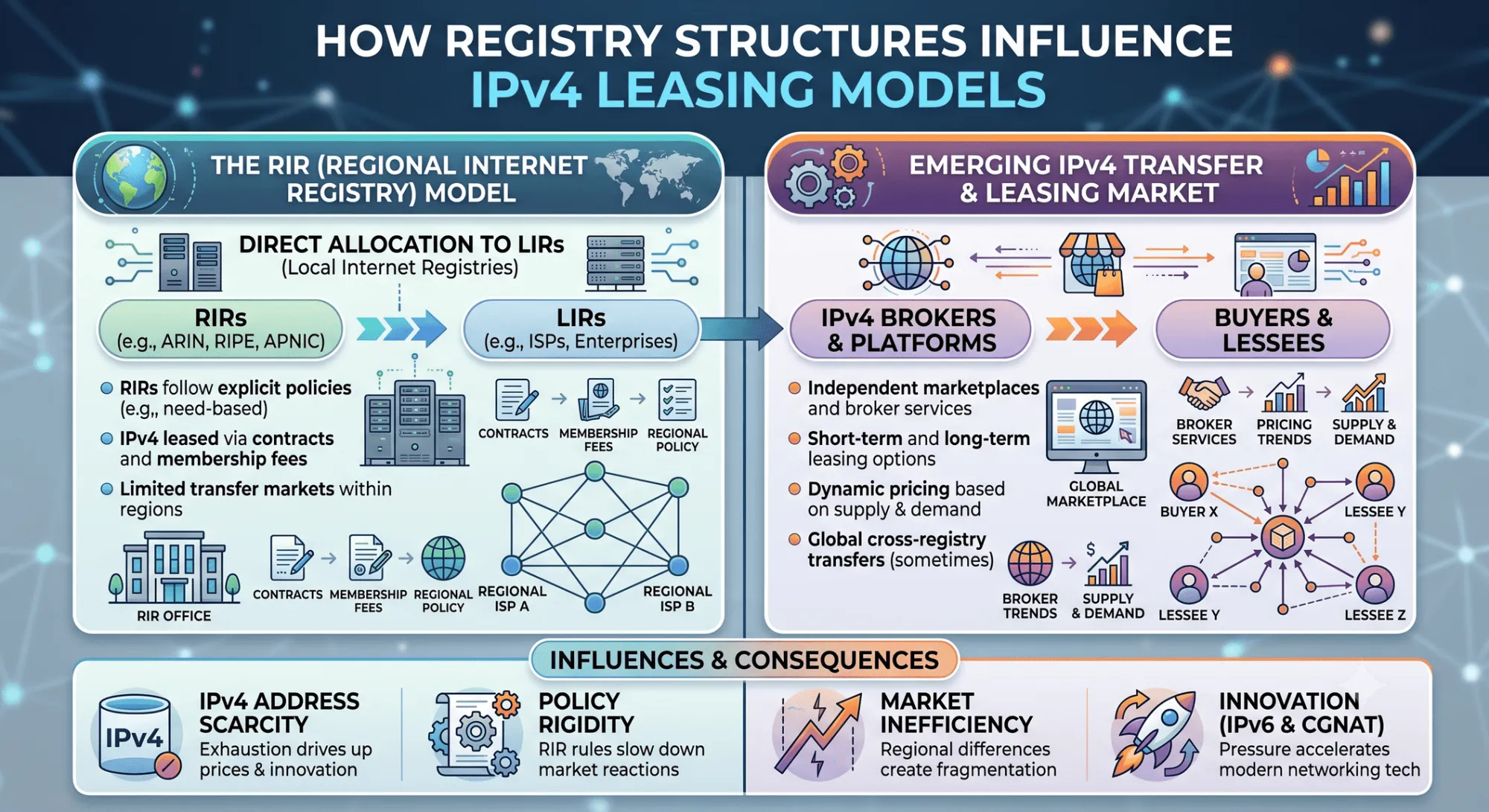 How Registry Structures Influence IPv4 Leasing Models