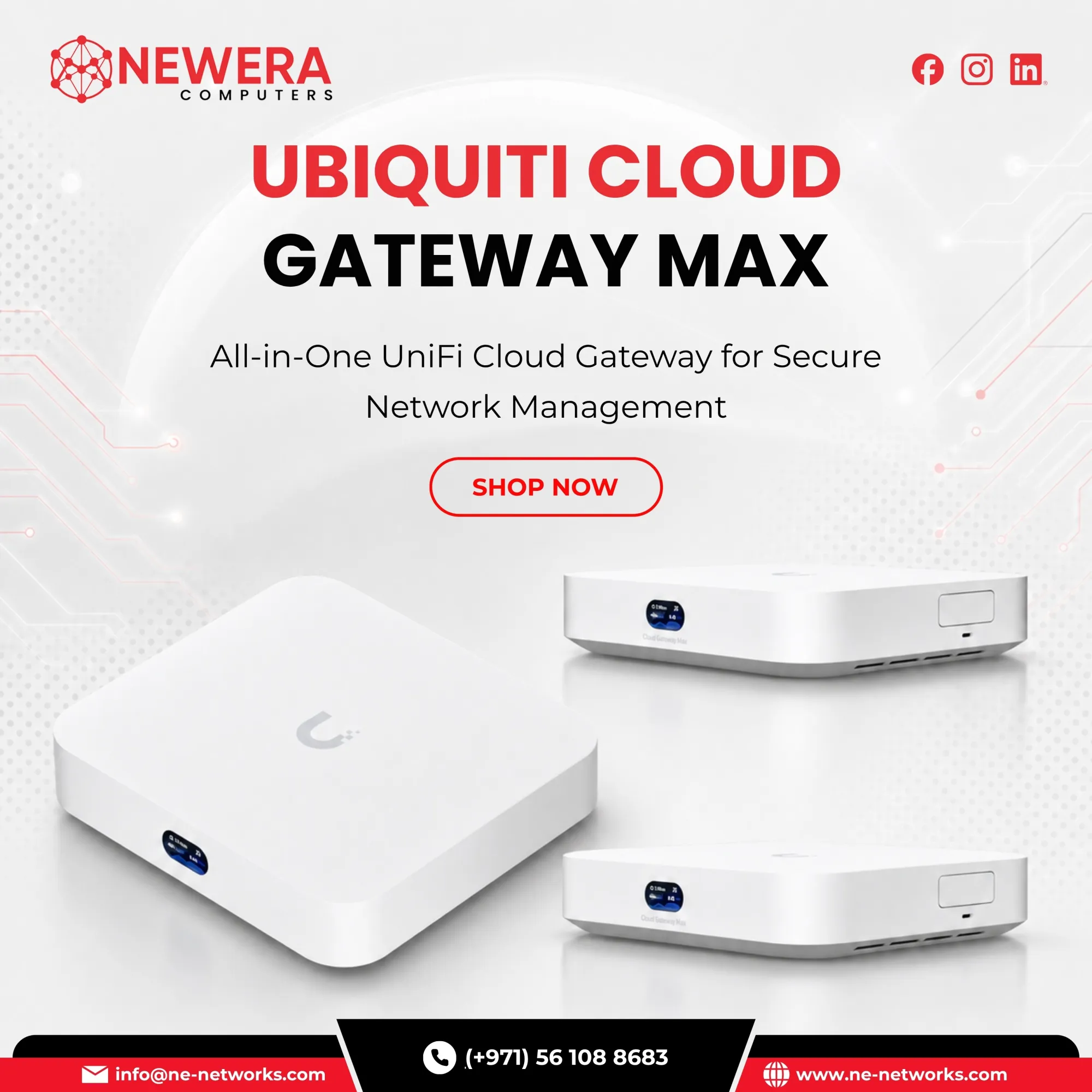 Buy Ubiquiti Cloud Gateway Max in Dubai UAE for High-Speed Routing and Centralized Network Control | Newera Computers
