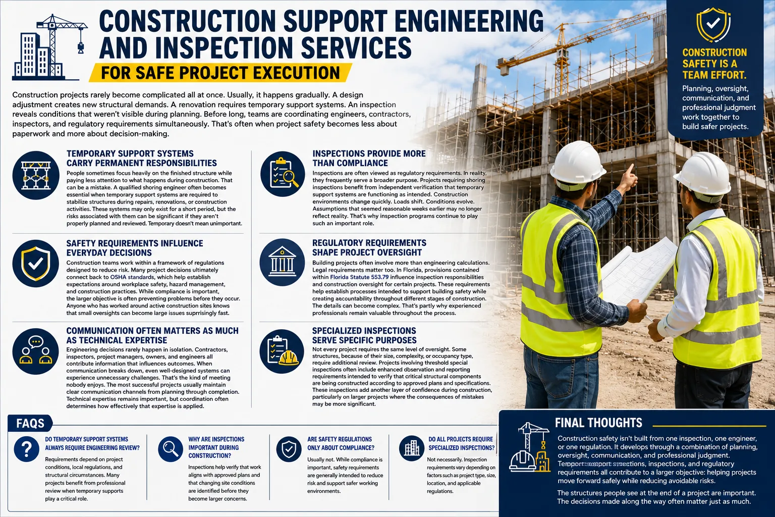 Construction Support Engineering And Inspection Services For Safe Project Execution.