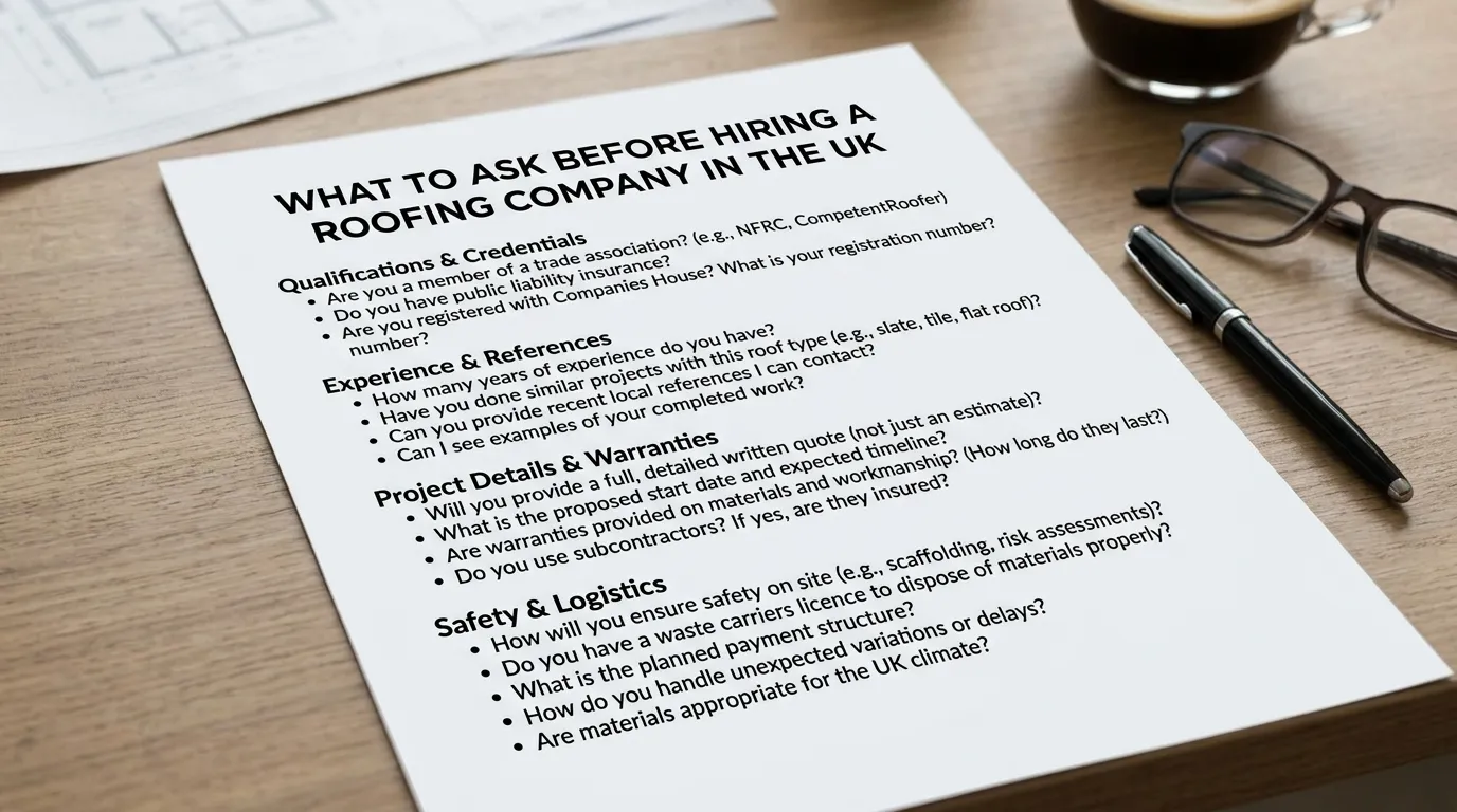 What to Ask Before Hiring a Roofing Company in the UK