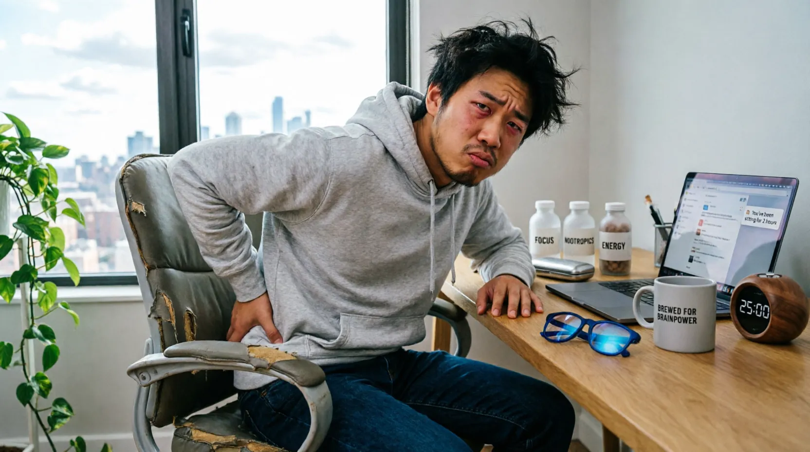 The "Hustle Culture" Lie: Why Your $80 Focus Supplements Won't Fix a $50 Chair Problem