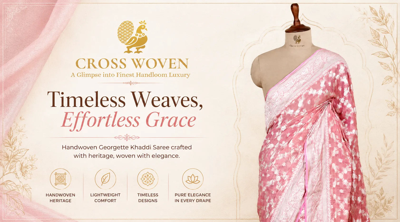 Designer Banarasi Georgette Khaddi Saree for Modern Women
