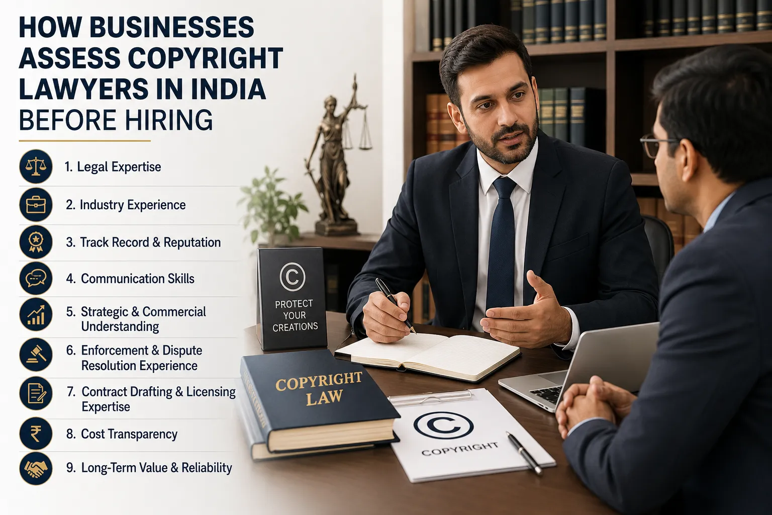 How Businesses Assess Copyright Lawyers in India Before Hiring