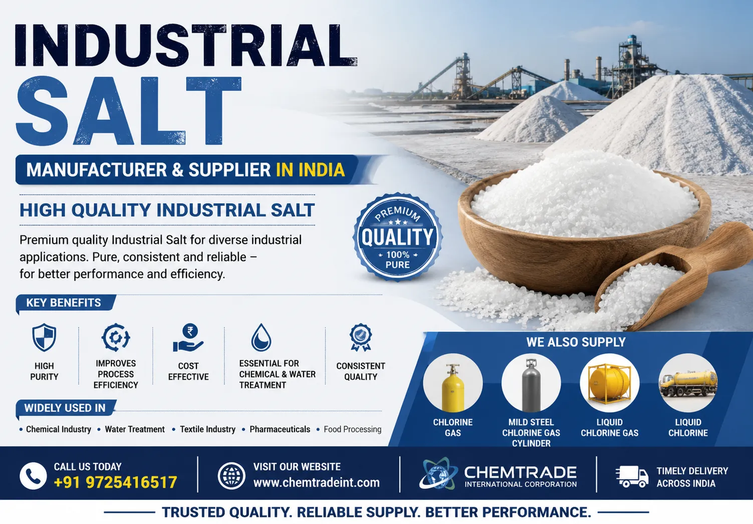Industrial Salt Manufacturer & Supplier in India | High Quality Industrial Salt