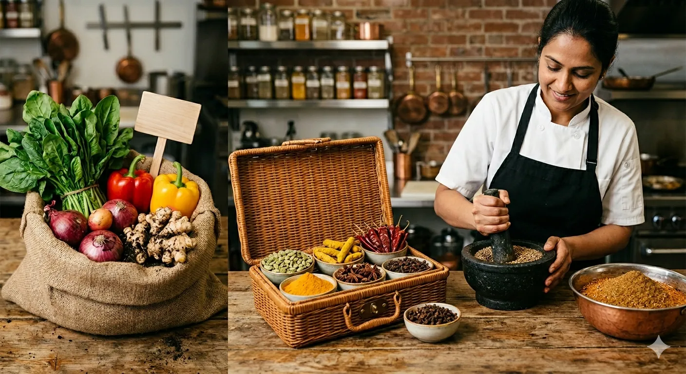 How We Source Our Ingredients: – Focus on freshness, local sourcing, or the specific authentic spices you import.