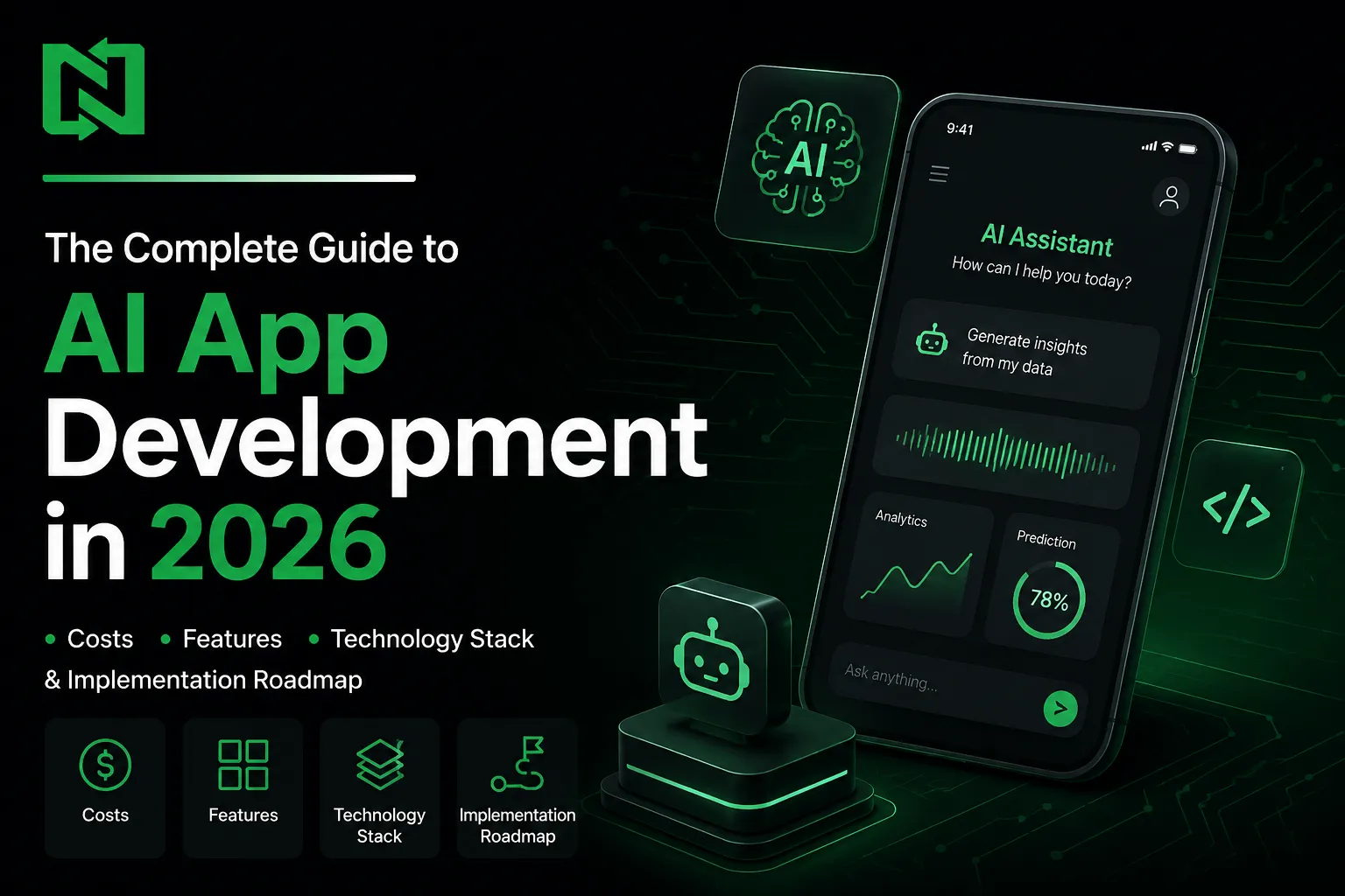 The Complete Guide to AI App Development in 2026 Costs, Features, Technology Stack & Implementation Roadmap