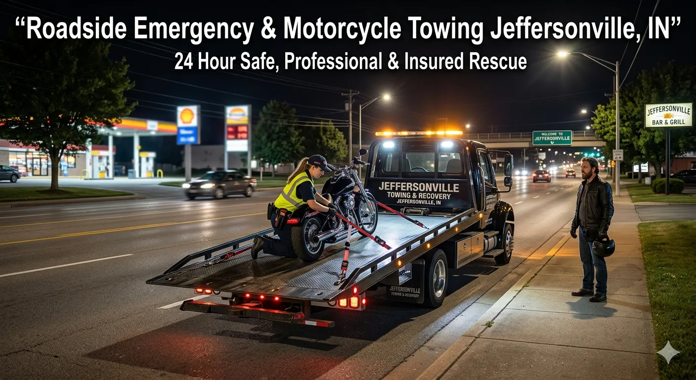 24 Hour Motorcycle Towing in Jeffersonville, IN: Fast and Reliable Emergency Roadside Help