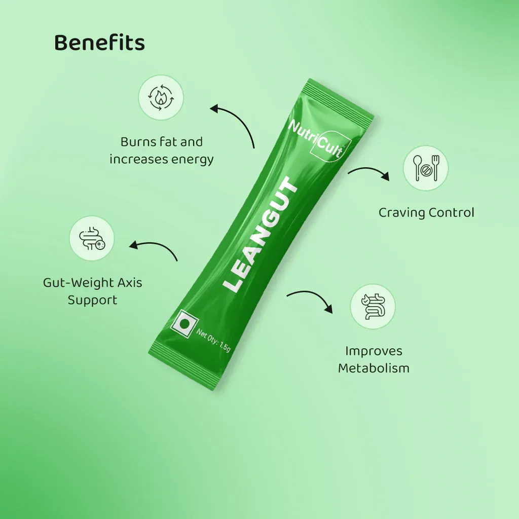 Nutricult LeanGut Sticks: A Convenient Daily Wellness Formula for Gut Health, Digestion, and Weight Management