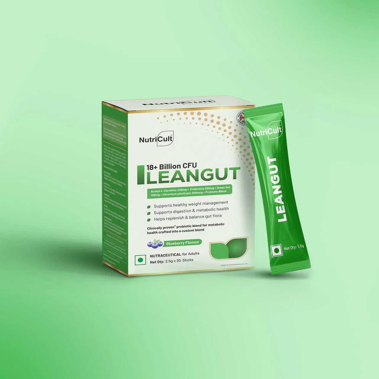 Nutricult LeanGut Sticks: A Convenient Daily Wellness Formula for Gut Health, Digestion, and Weight Management