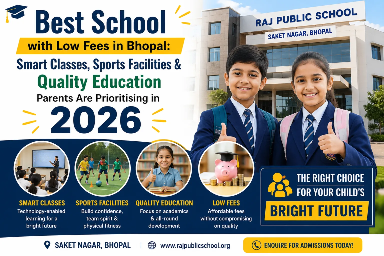 Best School with Low Fees in Bhopal: Smart Classes, Sports Facilities & Quality Education Parents Are Prioritising in 2026