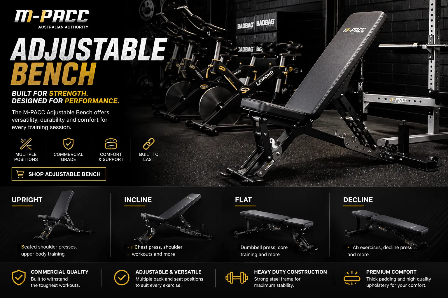 Commercial Flat Bench vs Commercial Adjustable Bench: What Should You Buy?